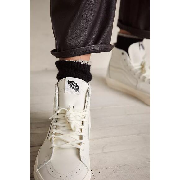 Vans Sk8-Hi Tapered Leather Sneakers Marshmallow - 8 W / 6.5 M - Picture 2 of 4